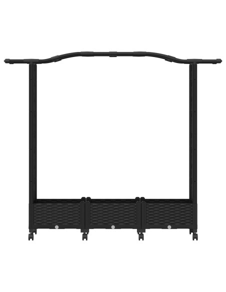 Letto Rialzato con Griglia e Tetto Nero 169 x 40 x 129 cm PP