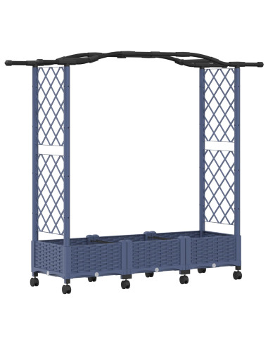 Letto Rialzato con Griglia e Tetto Grigio 169 x 40 x 129 cm PP