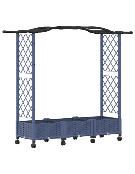 Letto Rialzato con Griglia e Tetto Grigio 169 x 40 x 129 cm PP