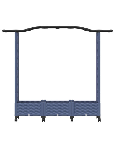 Letto Rialzato con Griglia e Tetto Grigio 169 x 40 x 129 cm PP