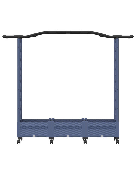 Letto Rialzato con Griglia e Tetto Grigio 169 x 40 x 129 cm PP