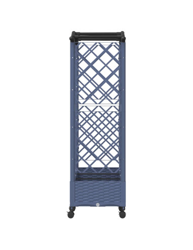 Letto Rialzato con Griglia e Tetto Grigio 169 x 40 x 129 cm PP