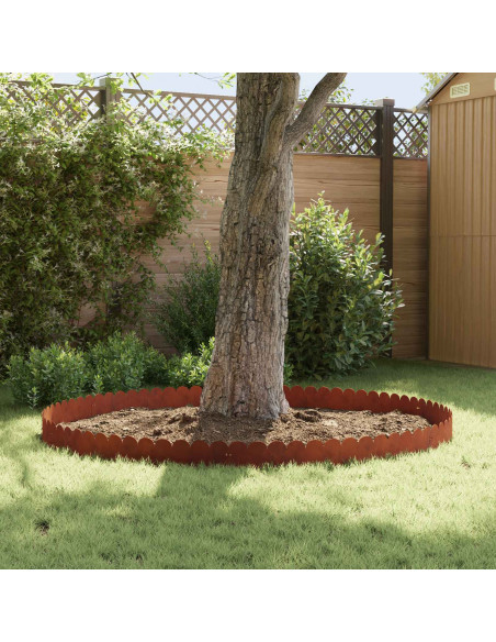 Bordura per Prato 10 pcs 103 x 20 cm Acciaio Ruggine