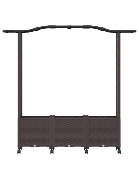 Letto Rialzato con Griglia e Tetto Marrone 164 x 40 x 144 cm PP