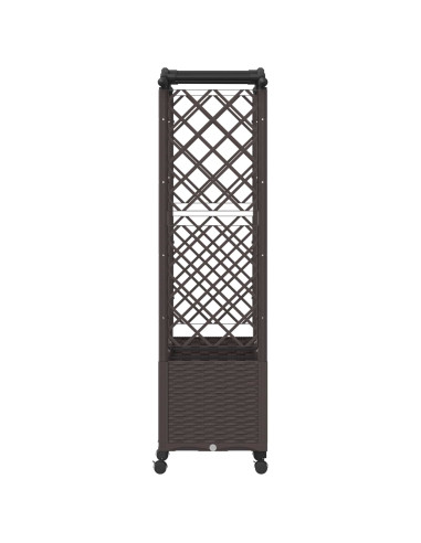 Letto Rialzato con Griglia e Tetto Marrone 164 x 40 x 144 cm PP