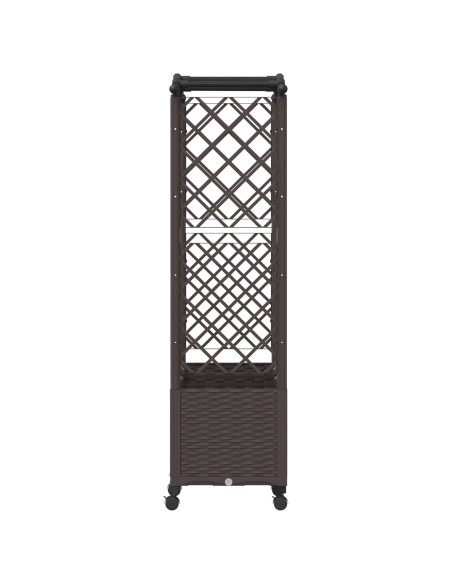 Letto Rialzato con Griglia e Tetto Marrone 164 x 40 x 144 cm PP