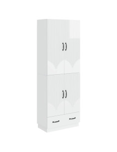 Set di armadi 2 pcs Bianco Lucido Legno ingegnerizzato
