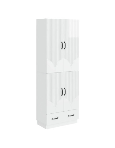 Set di armadi 2 pcs Bianco Lucido Legno ingegnerizzato