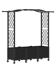 Letto Rialzato con Griglia e Tetto Nero 164 x 40 x 144 cm PP 2