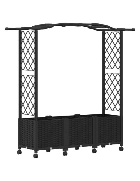 Letto Rialzato con Griglia e Tetto Nero 164 x 40 x 144 cm PP