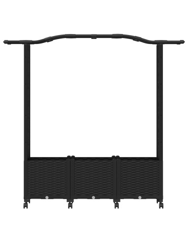 Letto Rialzato con Griglia e Tetto Nero 164 x 40 x 144 cm PP