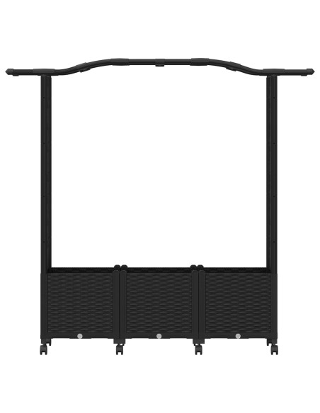 Letto Rialzato con Griglia e Tetto Nero 164 x 40 x 144 cm PP