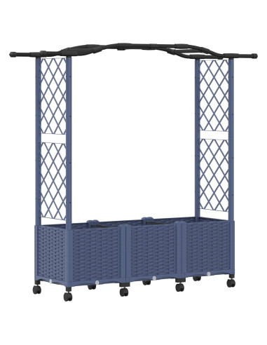 Letto Rialzato con Griglia e Tetto Grigio 164 x 40 x 144 cm PP