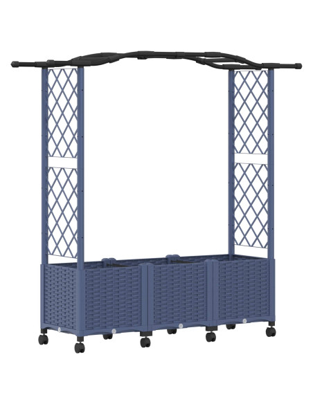 Letto Rialzato con Griglia e Tetto Grigio 164 x 40 x 144 cm PP