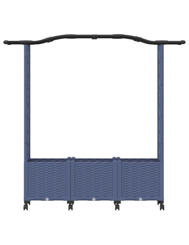 Letto Rialzato con Griglia e Tetto Grigio 164 x 40 x 144 cm PP