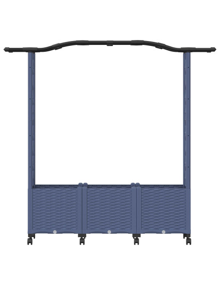 Letto Rialzato con Griglia e Tetto Grigio 164 x 40 x 144 cm PP