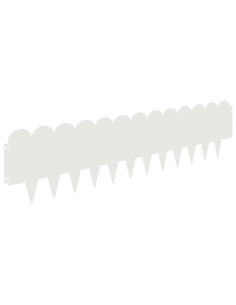 Bordura per Prato 10 pcs 103 x 25 cm Acciaio Bianco 2