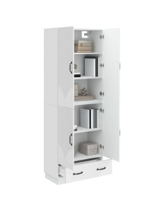 Set di armadi 2 pcs Bianco Lucido Legno ingegnerizzato 2