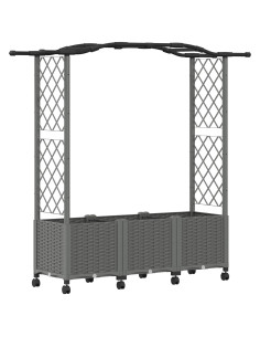 Letto Rialzato con Griglia e Tetto Grigio Chiaro PP 2
