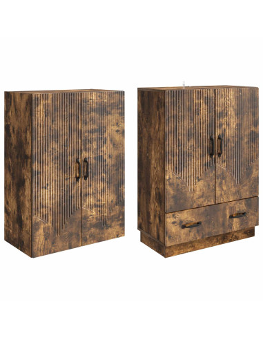 Set di armadi 2 pcs Rovere Fumo Legno ingegnerizzato