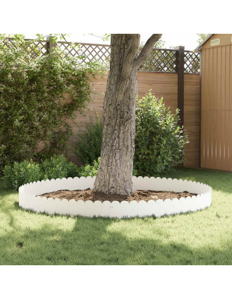 Bordura per Prato 20 pcs 103 x 25 cm Acciaio Bianco