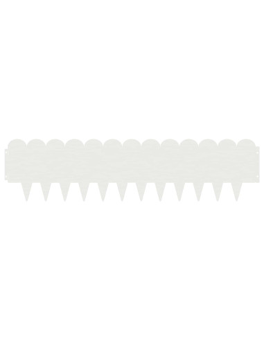 Bordura per Prato 20 pcs 103 x 25 cm Acciaio Bianco
