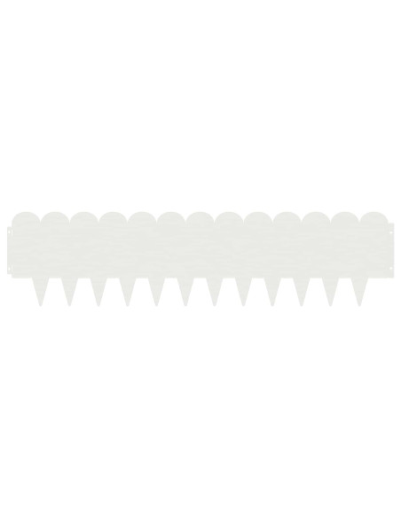 Bordura per Prato 30 pcs 103 x 25 cm Acciaio Bianco