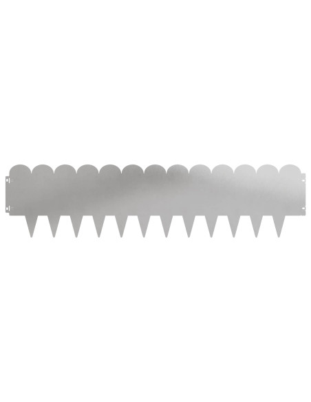 Bordura per Prato 10 pcs 103 x 25 cm Acciaio Argento