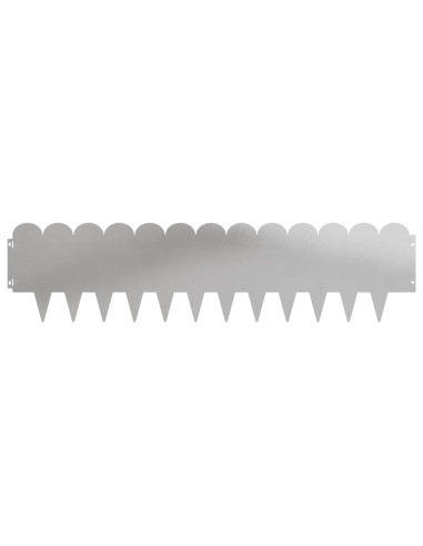 Bordura per Prato 30 pcs 103 x 25 cm Acciaio Argento