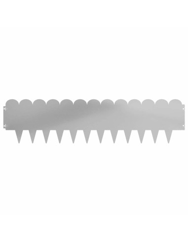 Bordura per Prato 10 pcs 103 x 25 cm Acciaio Argento