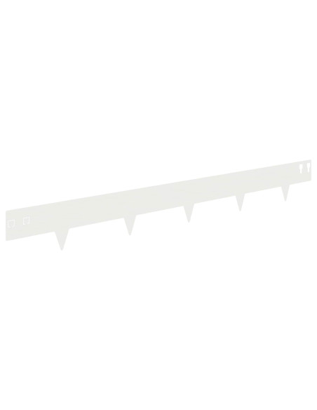 Bordura per Prato 50 pcs 100 x 12 cm Acciaio Bianco