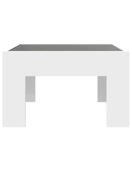 Tavolino da Salotto con LED Infinity Bianco 50x50x30 cm