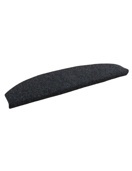 Tappetini per scale autoadesivi 15 pcs Nero 80 x 24,5 x 3,5 cm