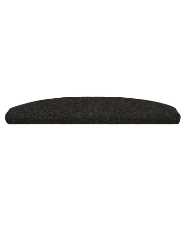 Tappetini per scale autoadesivi 15 pcs Nero 80 x 24,5 x 3,5 cm