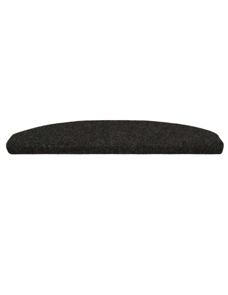 Tappetini per scale autoadesivi 15 pcs Nero 80 x 24,5 x 3,5 cm