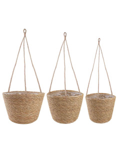 Cesti per piante in erba marina 3 pcs Naturale Ø26 x 19 cm