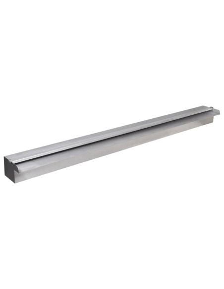 Cascata per Laghetto Rettangolare con LED in Acciaio Inox 90 cm