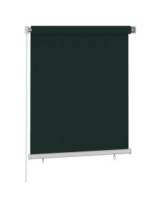 Tenda a Rullo per Esterni 120x140 cm Verde Scuro HDPE