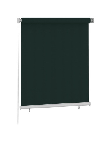 Tenda a Rullo per Esterni 120x140 cm Verde Scuro HDPE