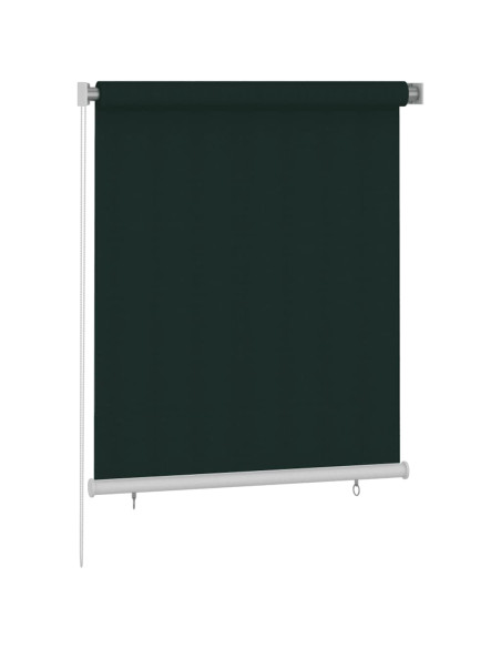 Tenda a Rullo per Esterni 120x140 cm Verde Scuro HDPE