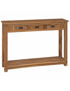 Tavolo consolle Naturale 110 x 30 x 80 cm Legno di teak solido