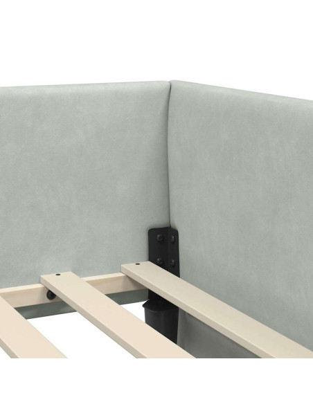 Cornice del letto ad angolo Grigio chiaro 90 cm x 200 cm