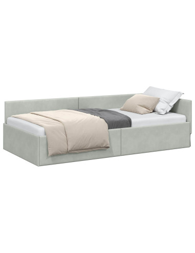 Cornice del letto ad angolo Grigio chiaro 100 cm x 200 cm