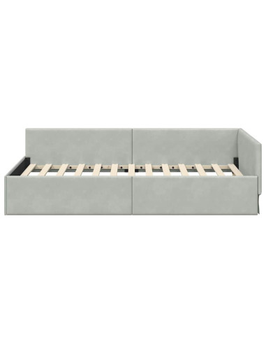 Cornice del letto ad angolo Grigio chiaro 100 cm x 200 cm
