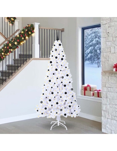 Albero di Natale artificiale Bianco 240 cm PVC e Acciaio