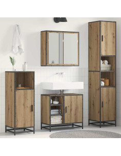Set di mobili per il bagno con porta 3 pcs Rovere artigianale