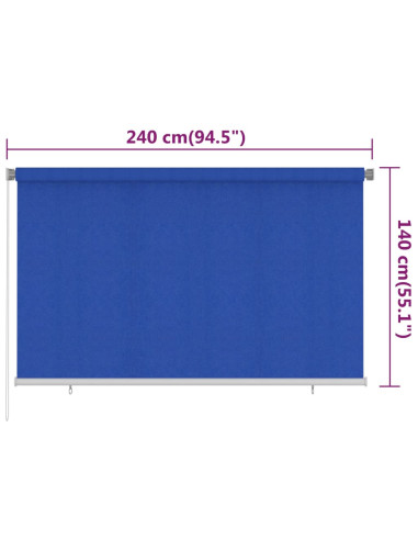 Tenda a Rullo per Esterni 240x140 cm Blu HDPE