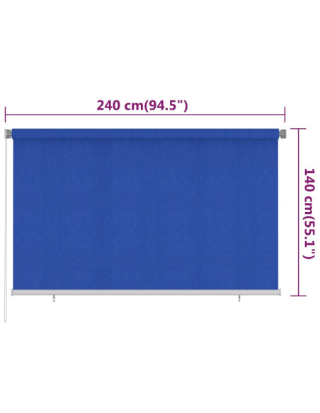 Tenda a Rullo per Esterni 240x140 cm Blu HDPE