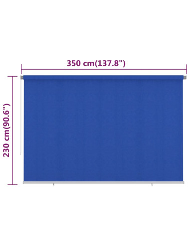 Tenda a Rullo per Esterni 350x230 cm Blu HDPE