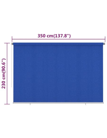 Tenda a Rullo per Esterni 350x230 cm Blu HDPE
